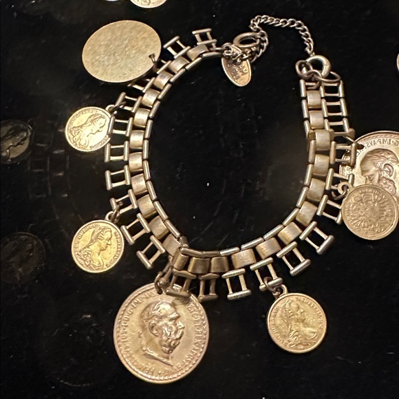 Miriam Haskell Vintage Gold Coin Necklace Set - Picture 2 of 5